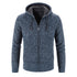Cardigan Solid Men Fashion Thick Casual Hooded Classic Keep Warm Male Sweaters